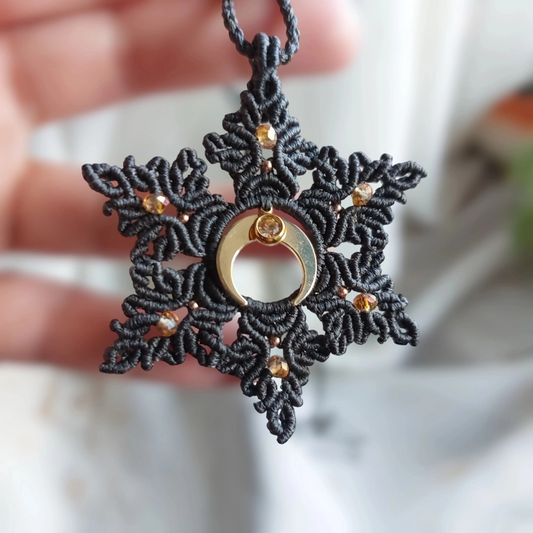 Rose moon macrame mandala