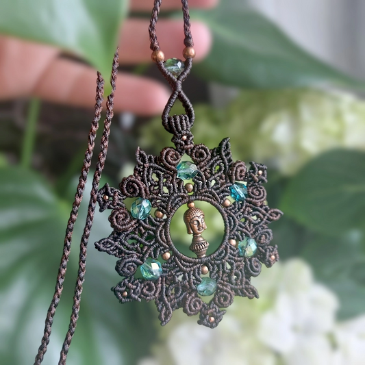 Macrame mandala pendant