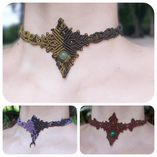Choker macrame necklace