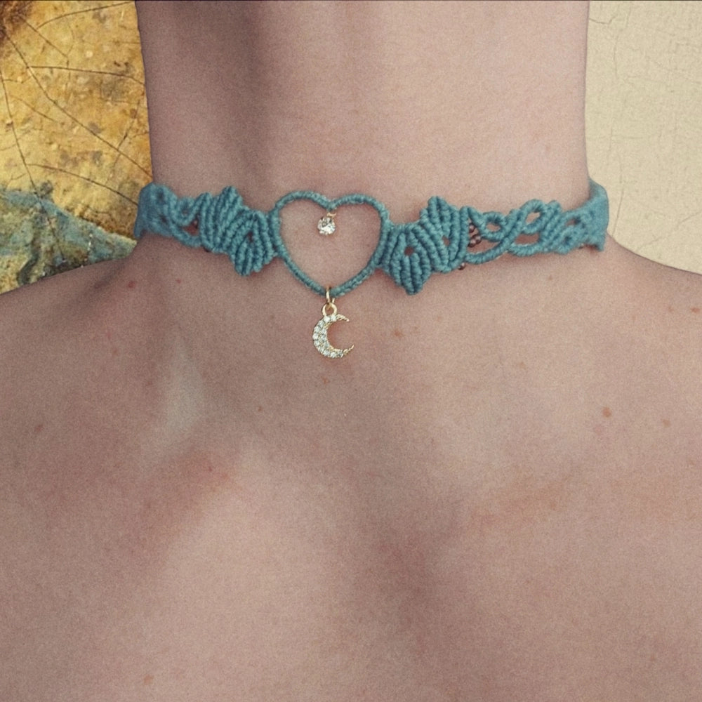 Macrame choker necklace deals