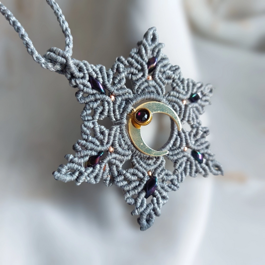 Grey macrame mandala