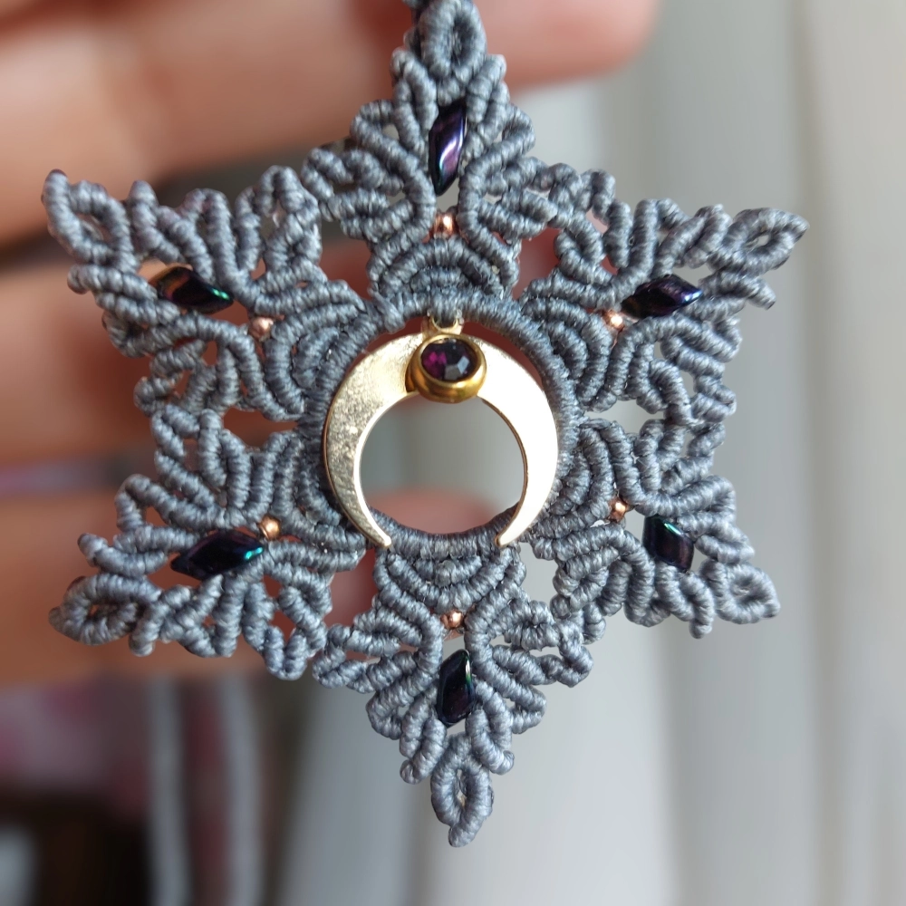 Grey macrame mandala
