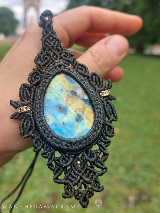 Handmade Macrame Labradorite Necklace