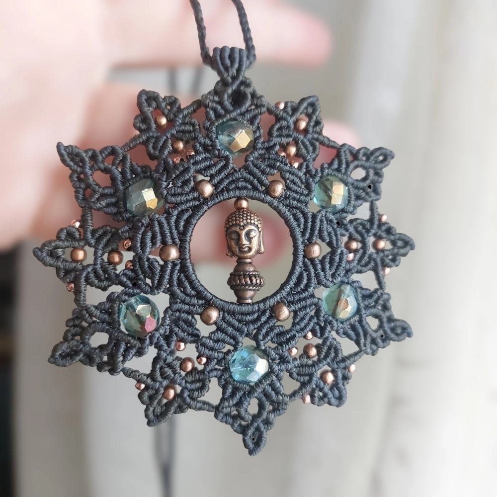 Macrame mandala pendant