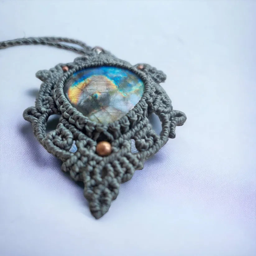 Labradorite Macrame Necklace