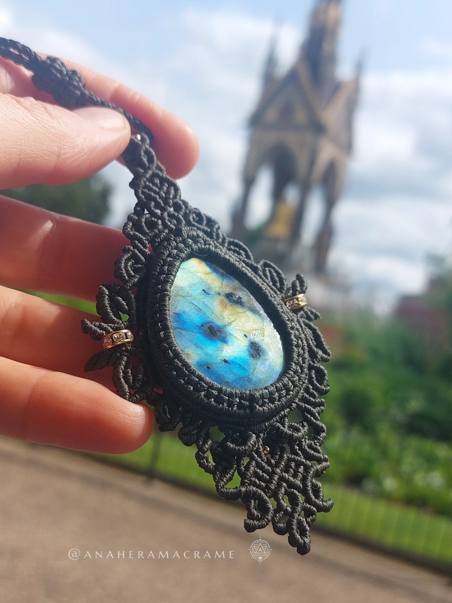 Handmade Macrame Labradorite Necklace