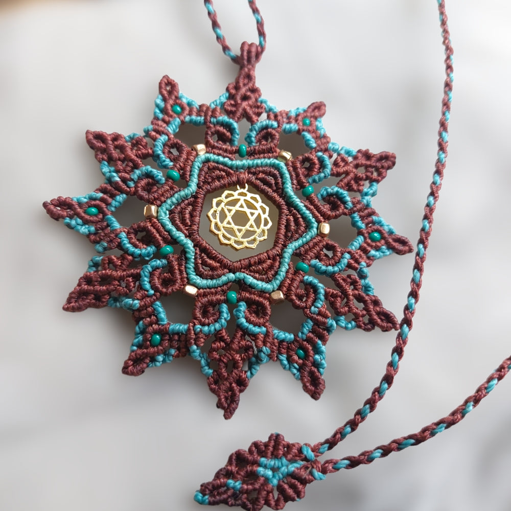 Chakra Mandala Macrame Necklace