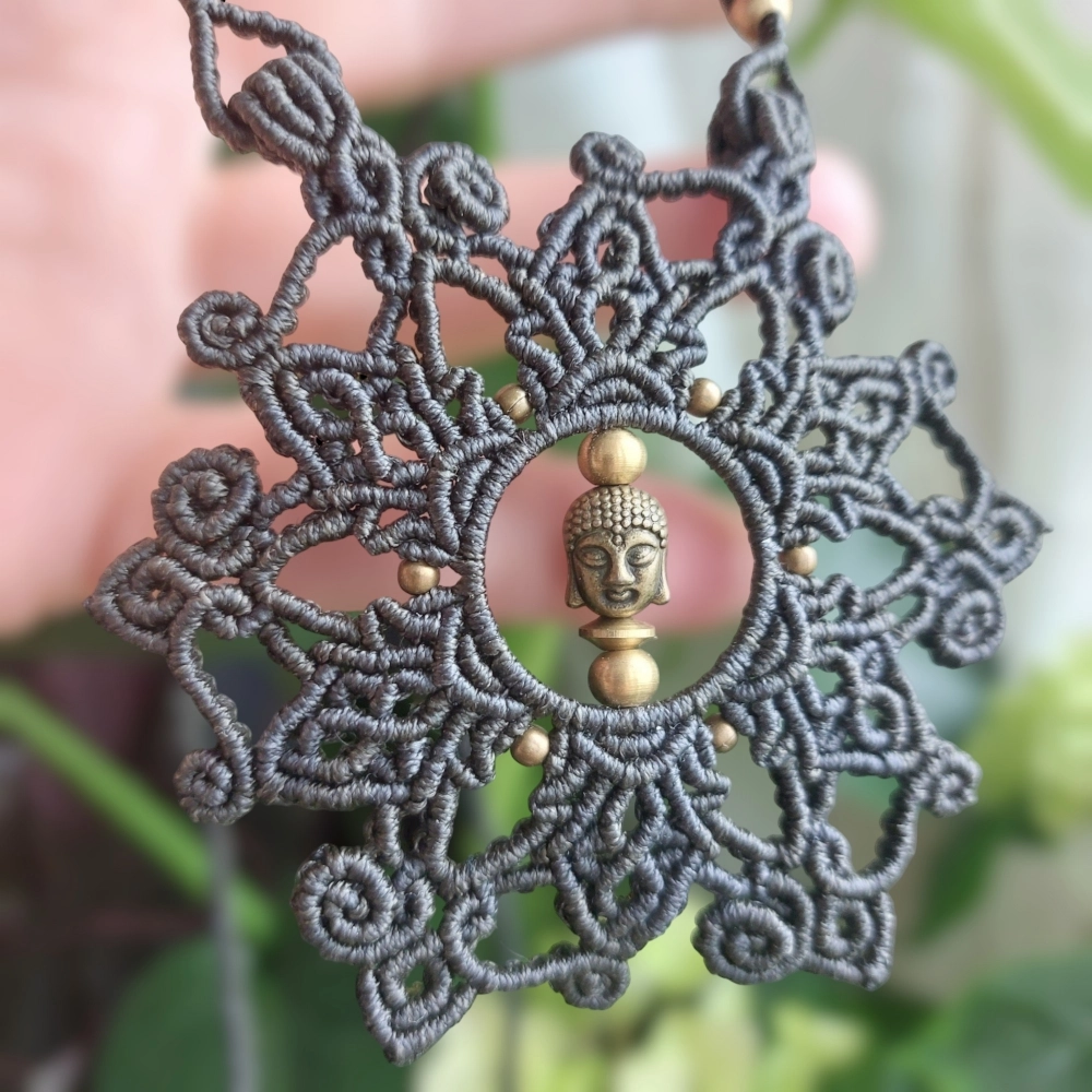 Macrame mandala pendant