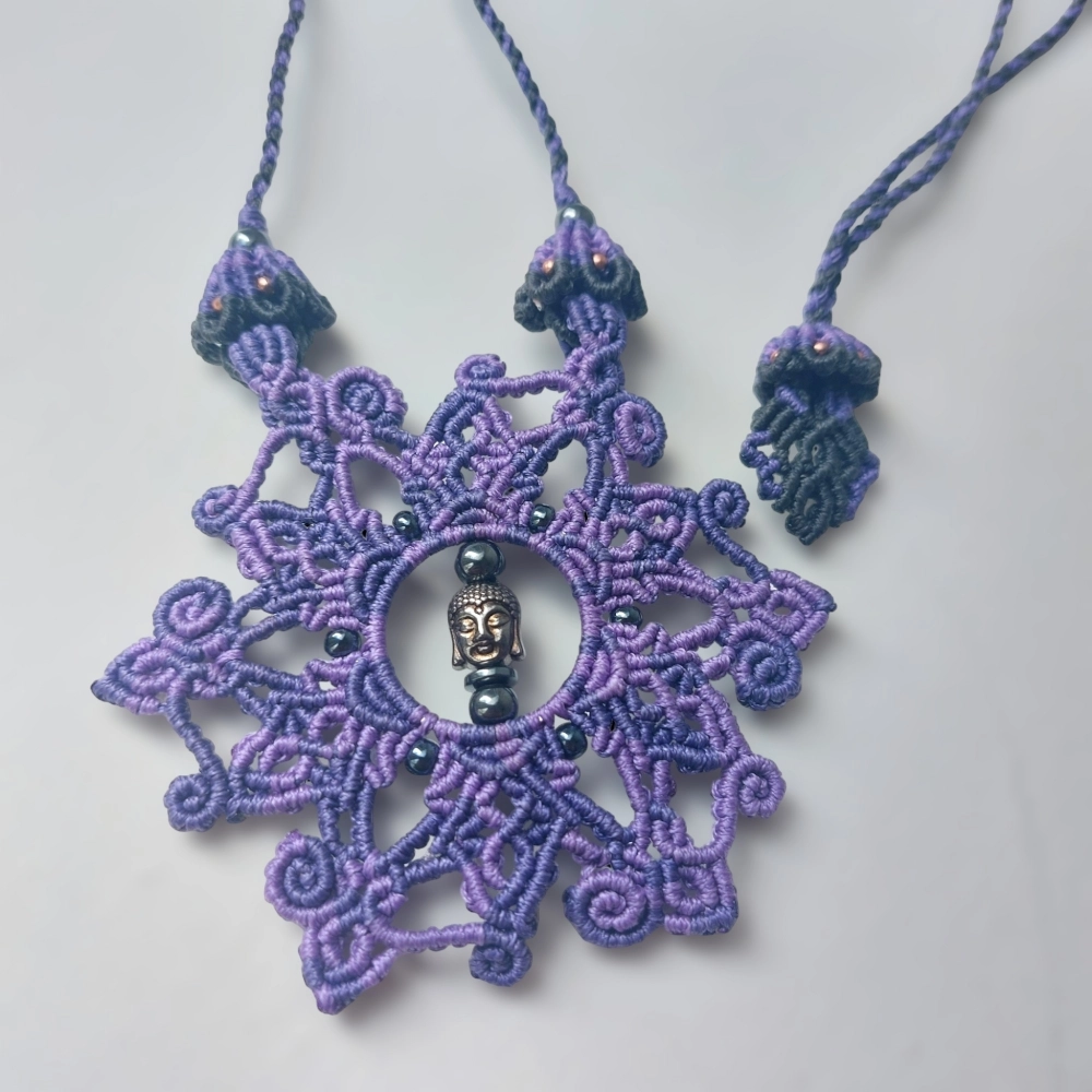 Purple macrame mandala