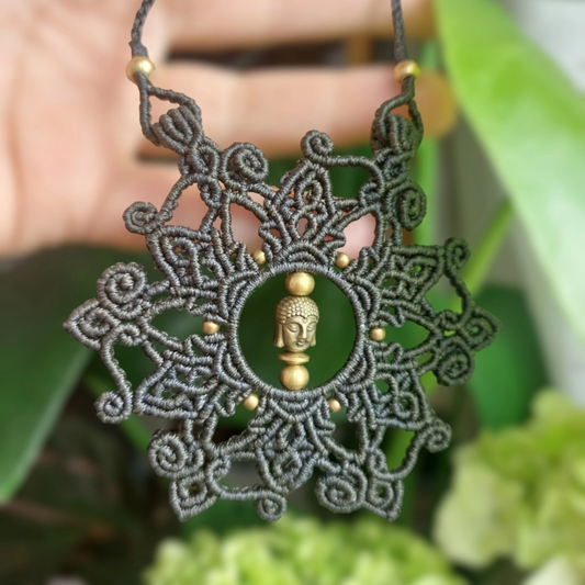 Macrame mandala pendant