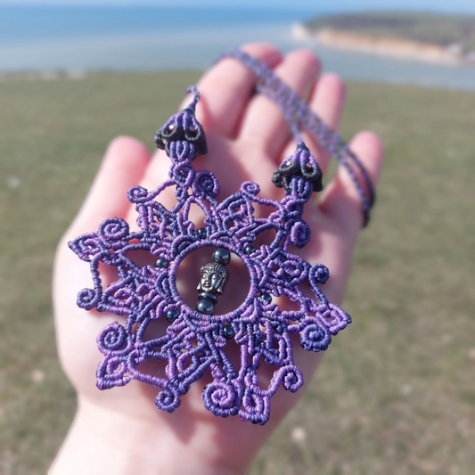 Purple macrame mandala