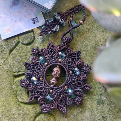 Macrame mandala pendant