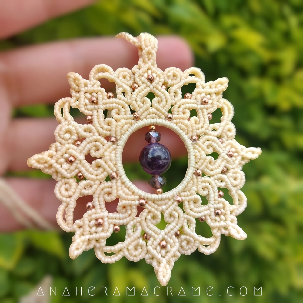 Amethyst macrame necklace