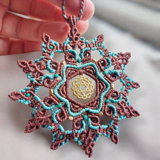 Chakra Mandala Macrame Necklace