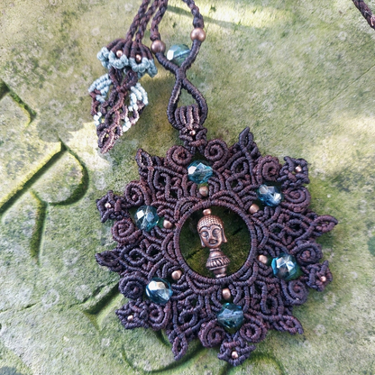 Macrame mandala pendant