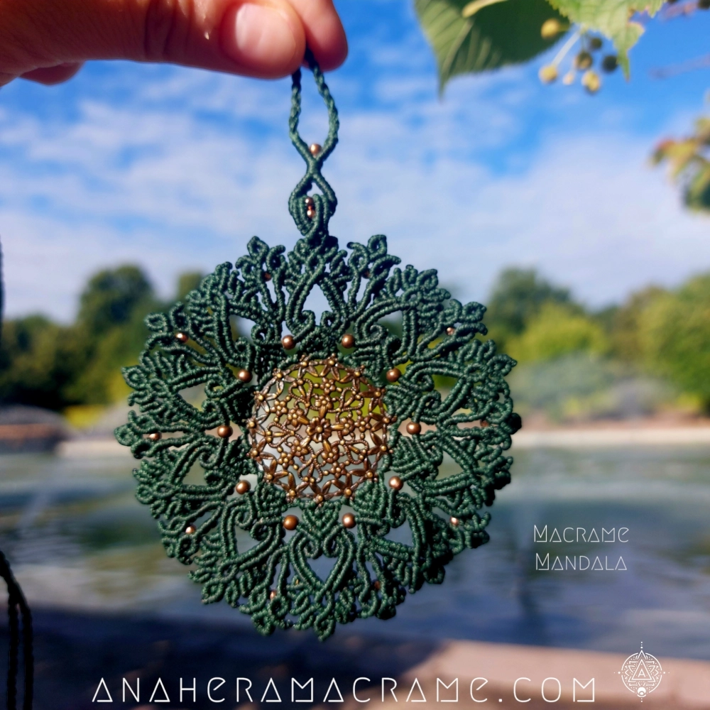 Green macrame mandala