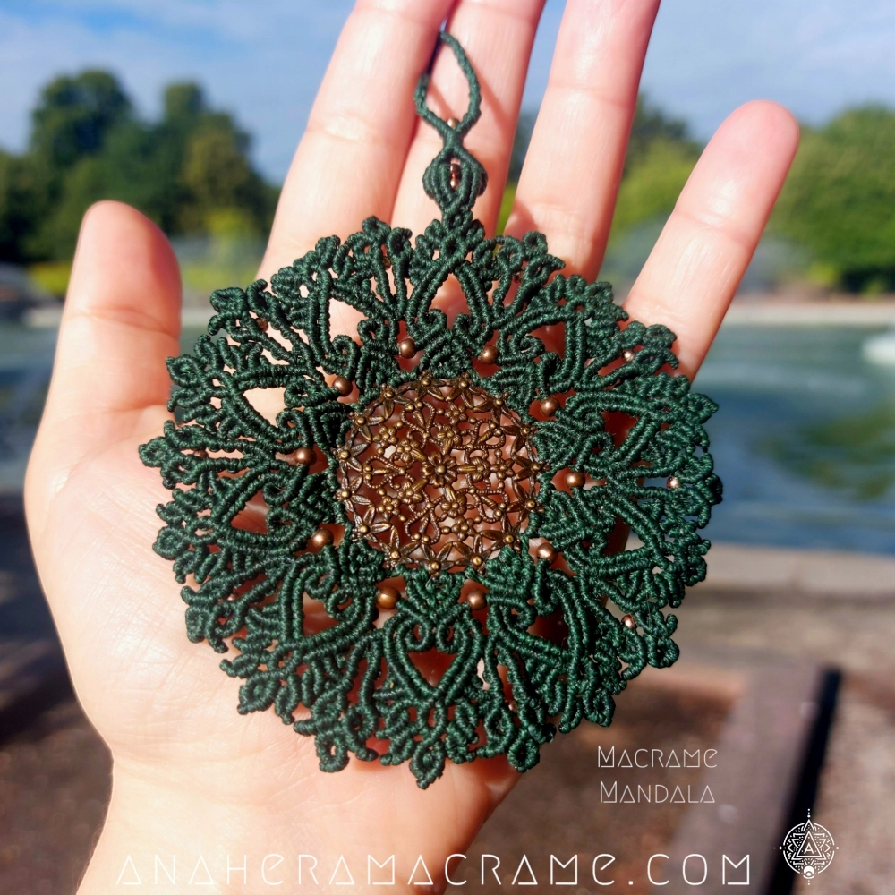 Green macrame mandala