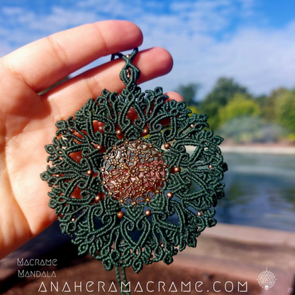 Green macrame mandala