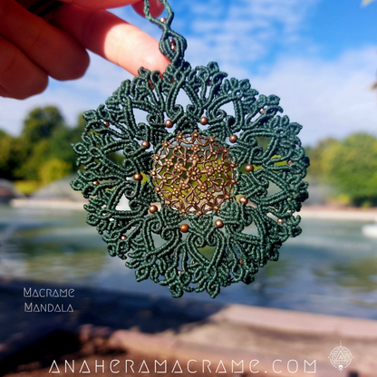 Green macrame mandala