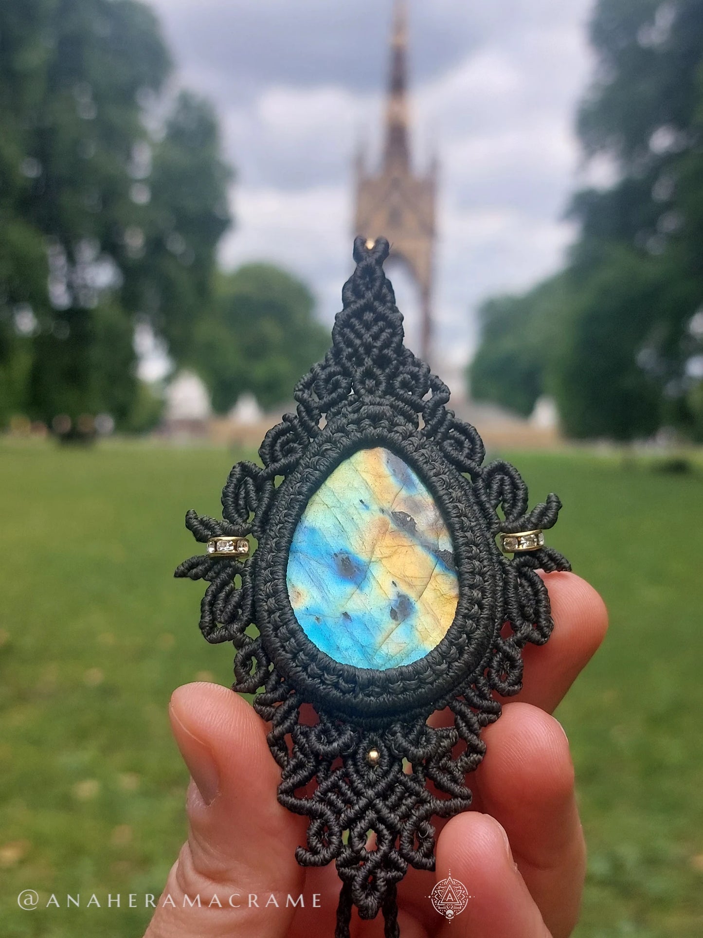 Handmade Macrame Labradorite Necklace