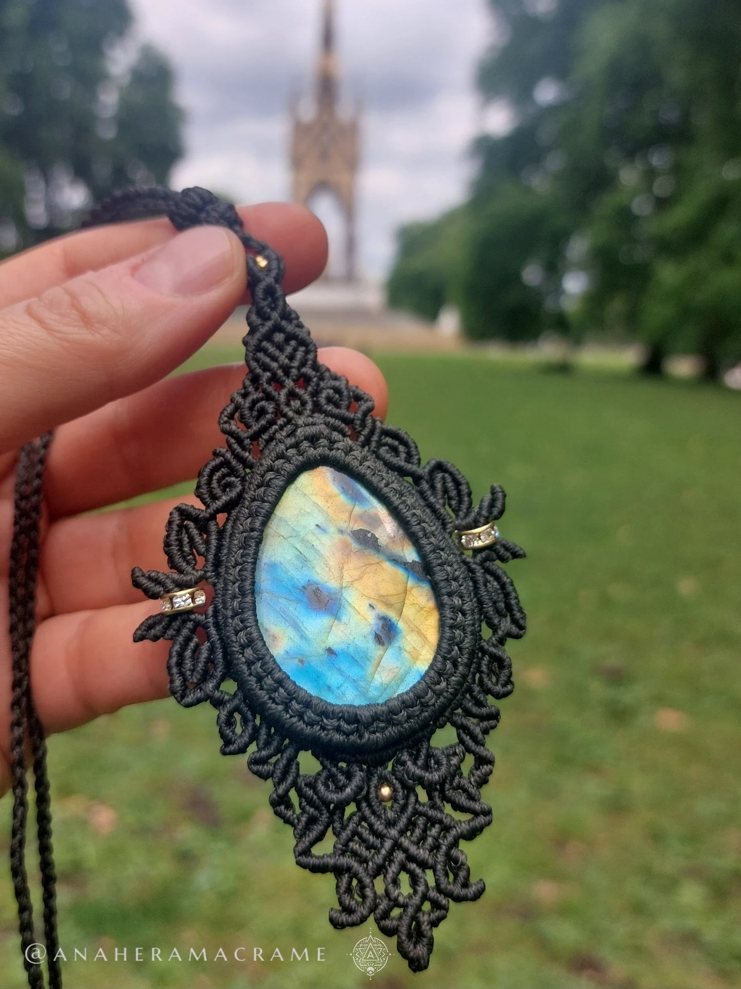 Handmade Macrame Labradorite Necklace