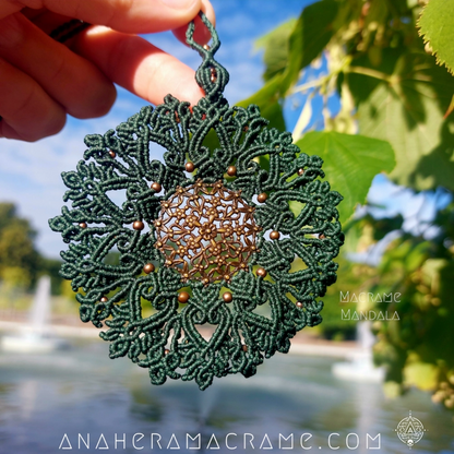 Green macrame mandala