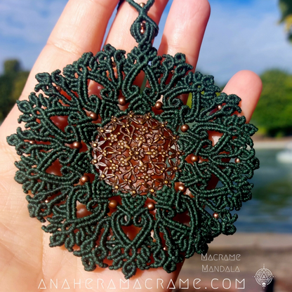 Green macrame mandala